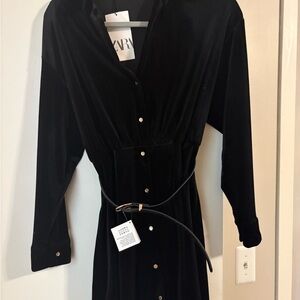Zara Black Velvet Dress